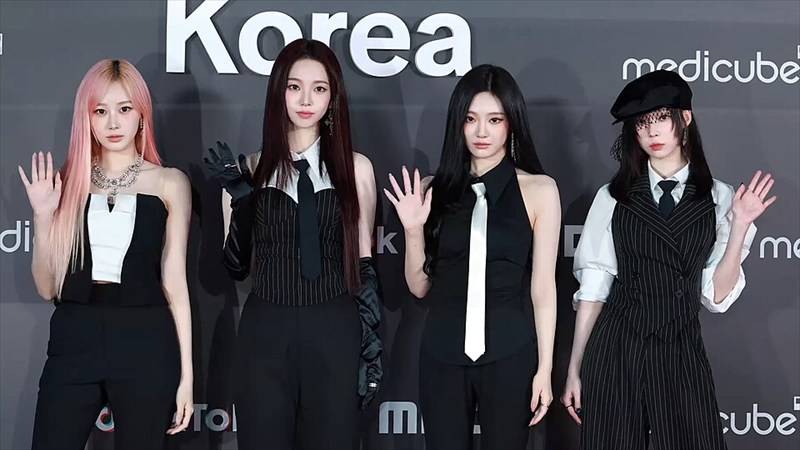 aespa on the red carpet at the TikTok Awards Korea, November 2024