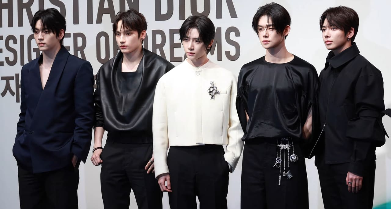 TOMORROW X TOGETHER at a Dior event, April 2025